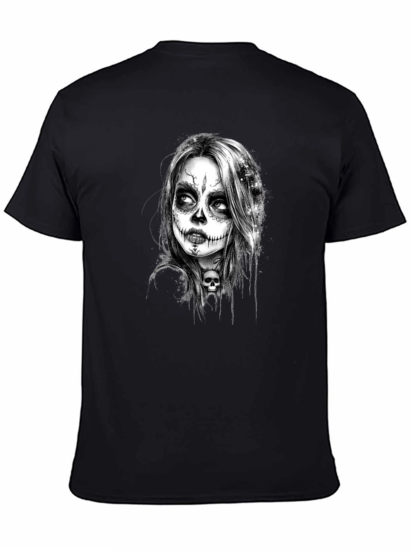 Sugar Skull Girl Graphic Tee - Black