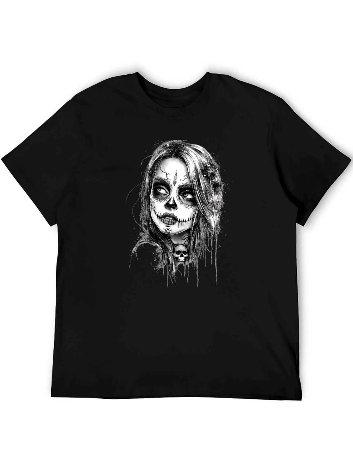 Sugar Skull Girl Graphic Tee - Black