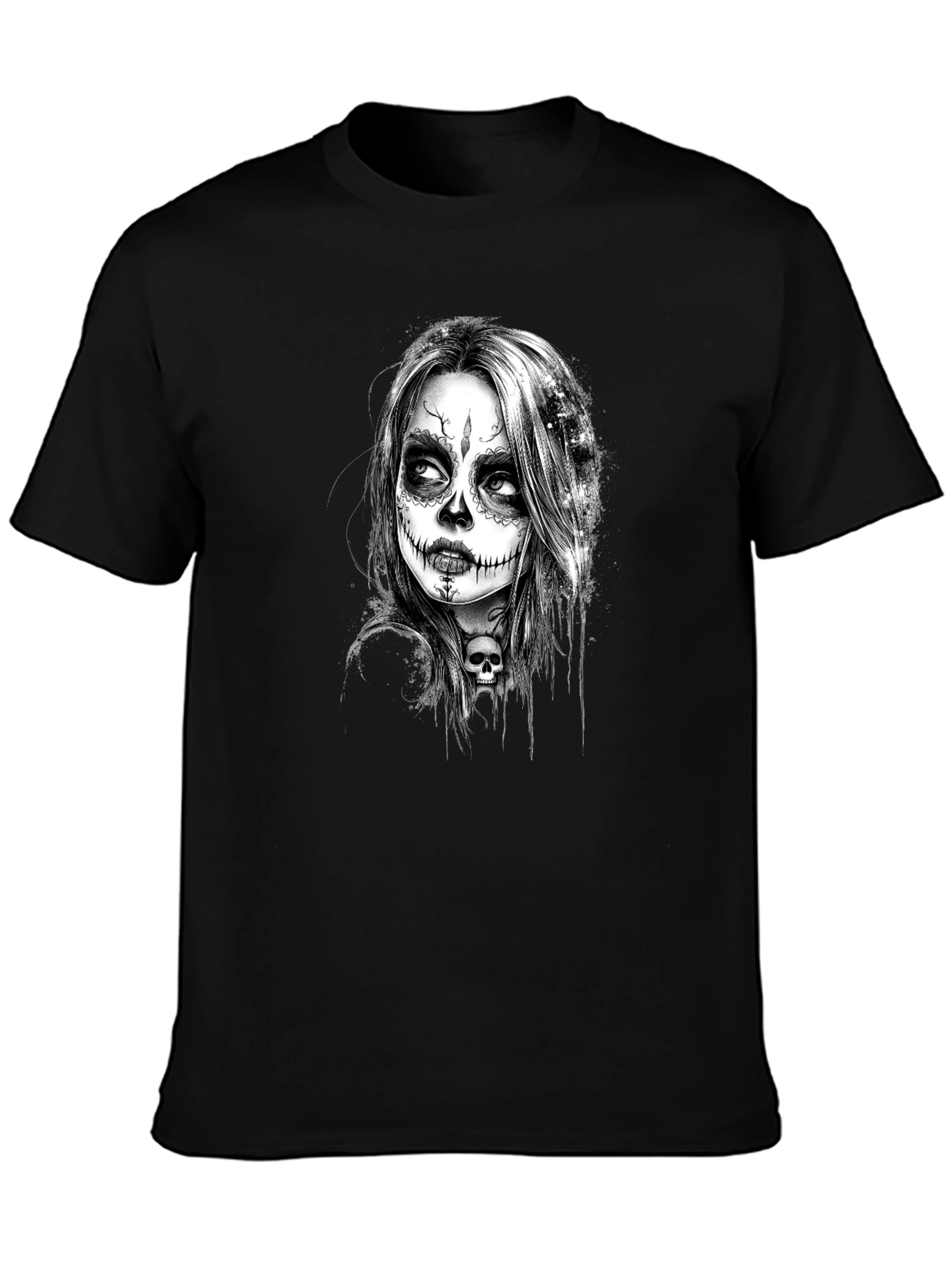 Sugar Skull Girl Graphic Tee - Black