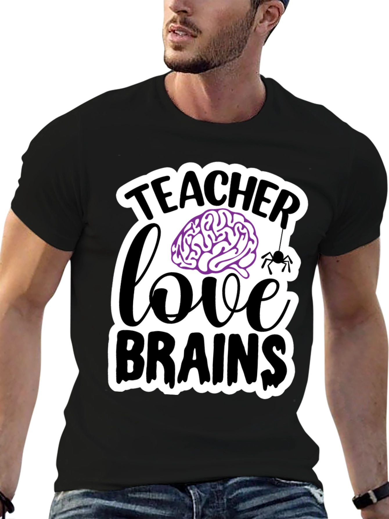 Teacher Love Brains T-Shirt Halloween Tee