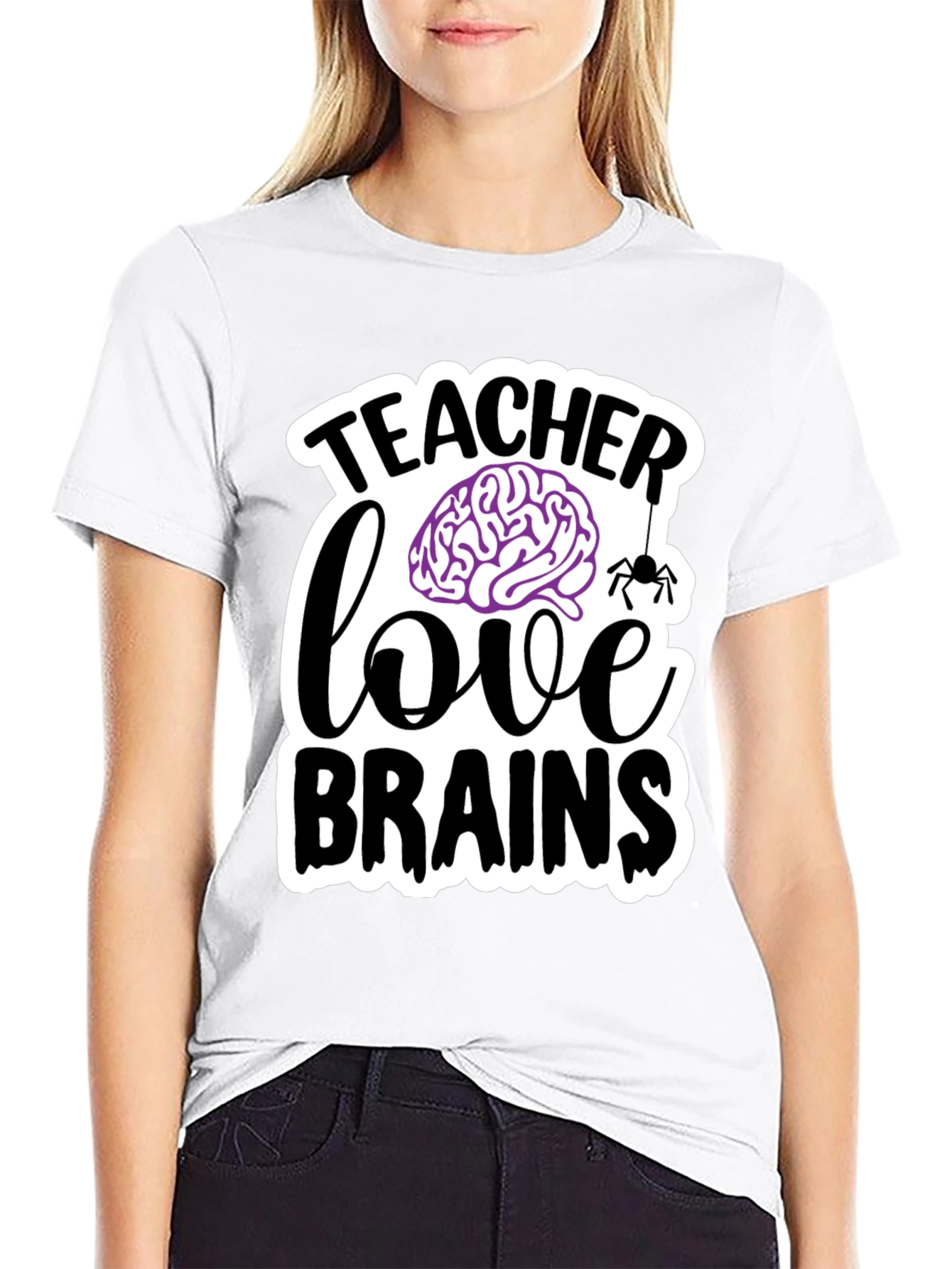 Teacher Love Brains T-Shirt Halloween Tee