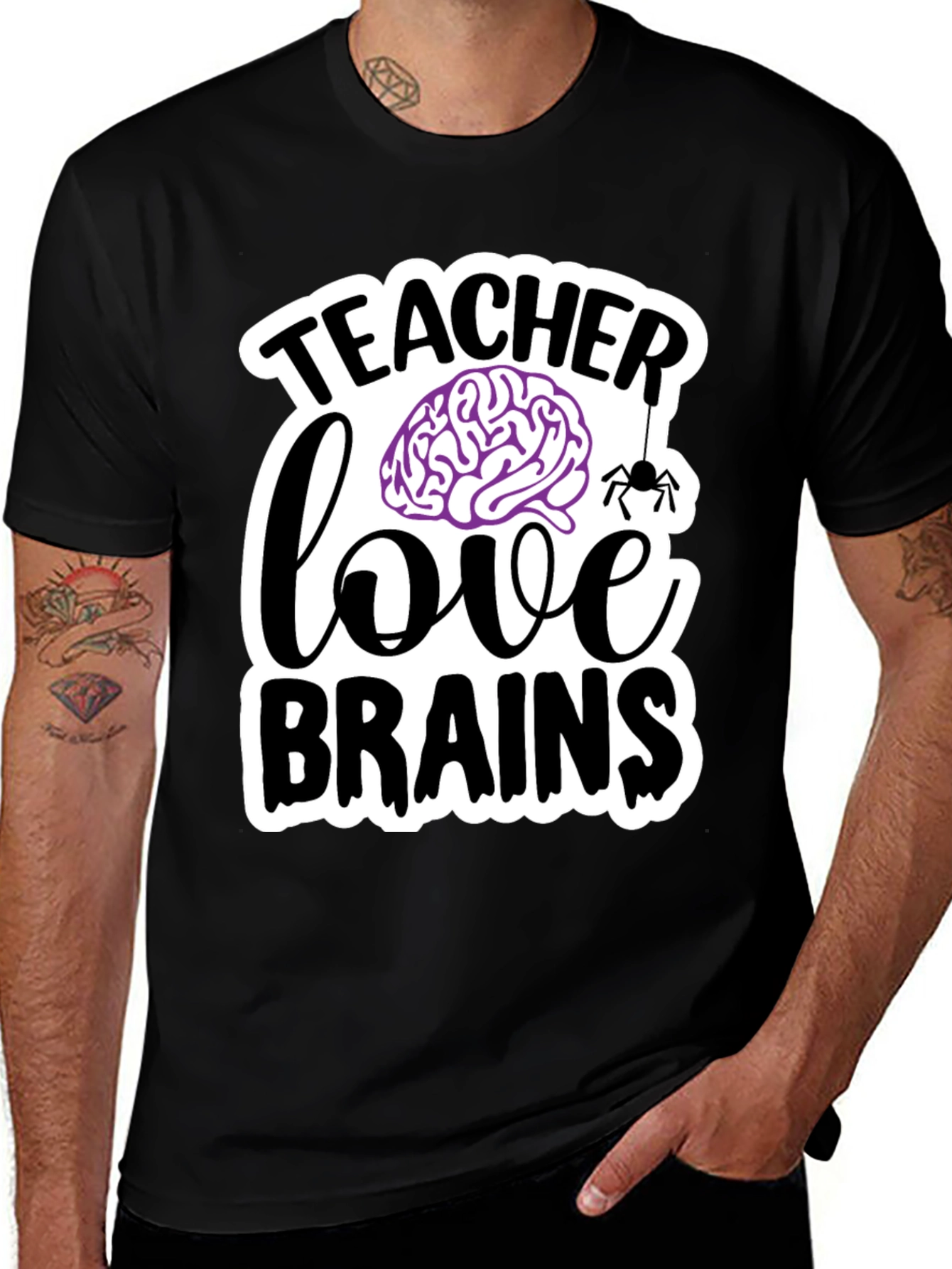 Teacher Love Brains T-Shirt Halloween Tee