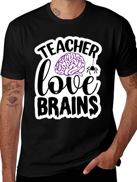 Teacher Love Brains T-Shirt Halloween Tee