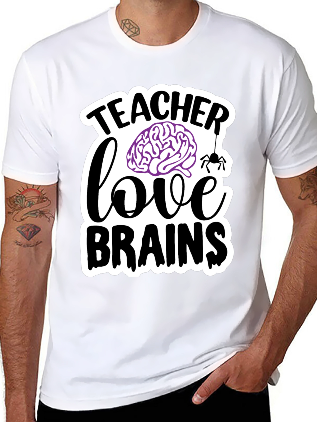 Teacher Love Brains T-Shirt Halloween Tee