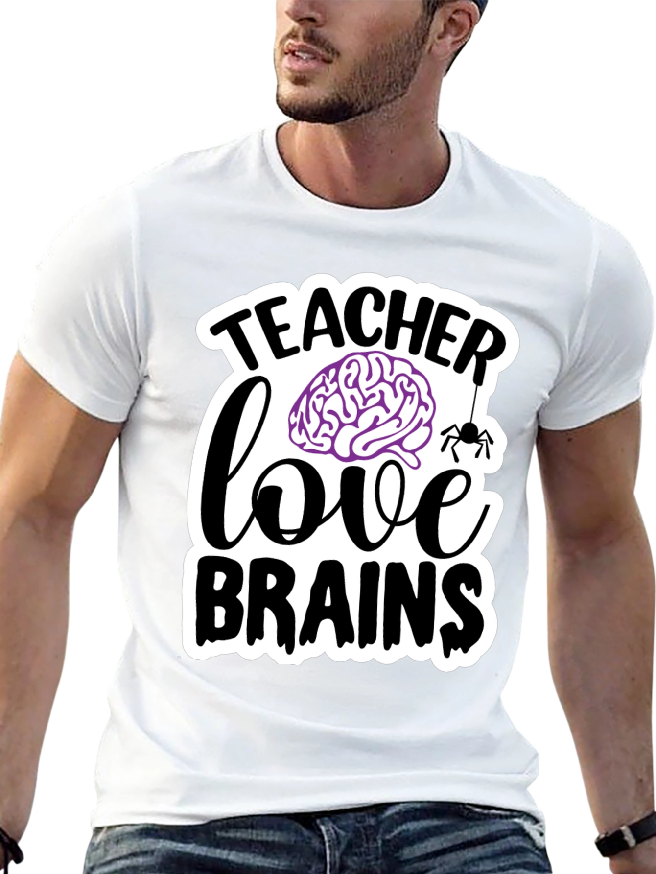 Teacher Love Brains T-Shirt Halloween Tee