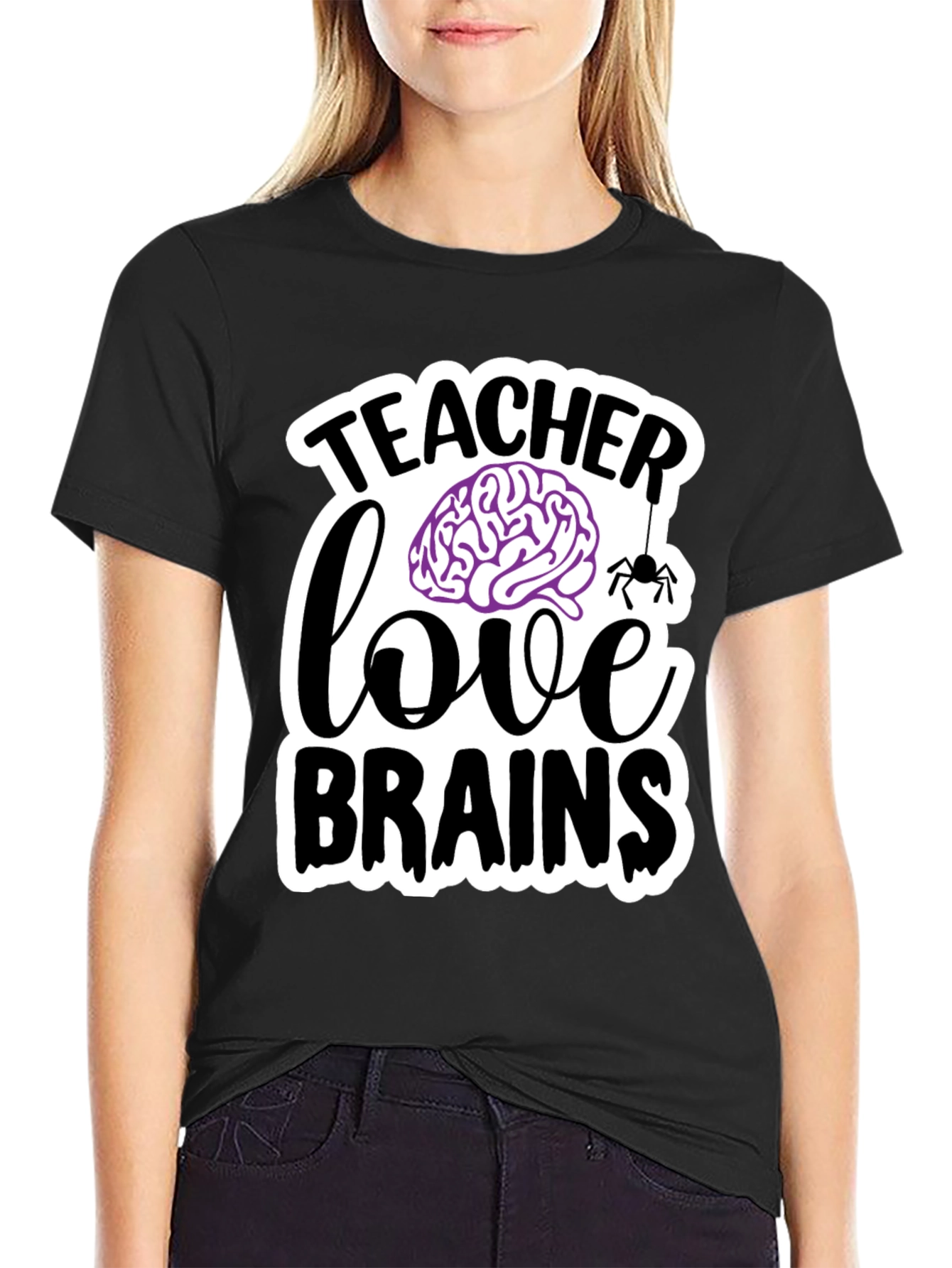 Teacher Love Brains T-Shirt Halloween Tee
