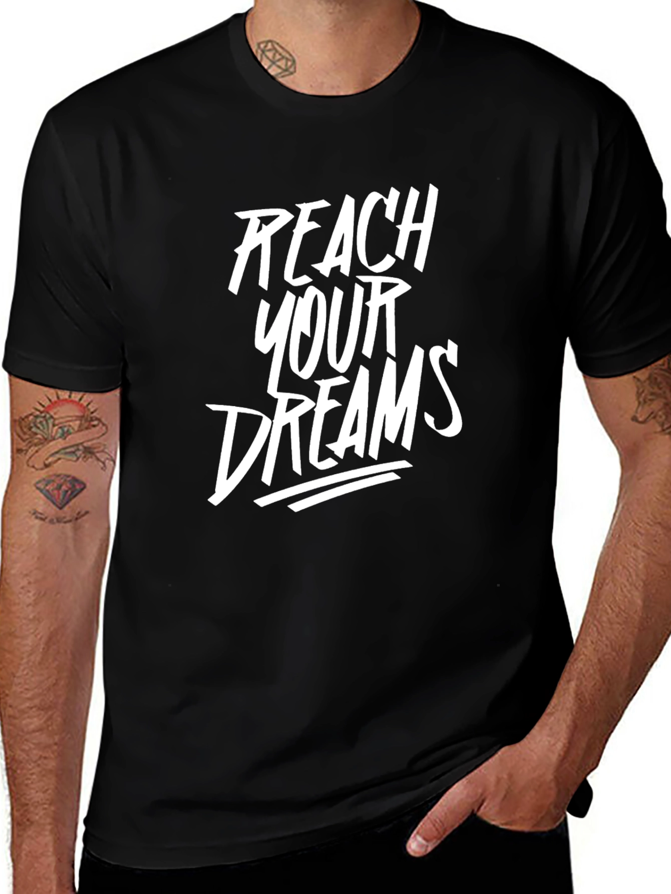 Reach Your Dreams Black Graphic Tee