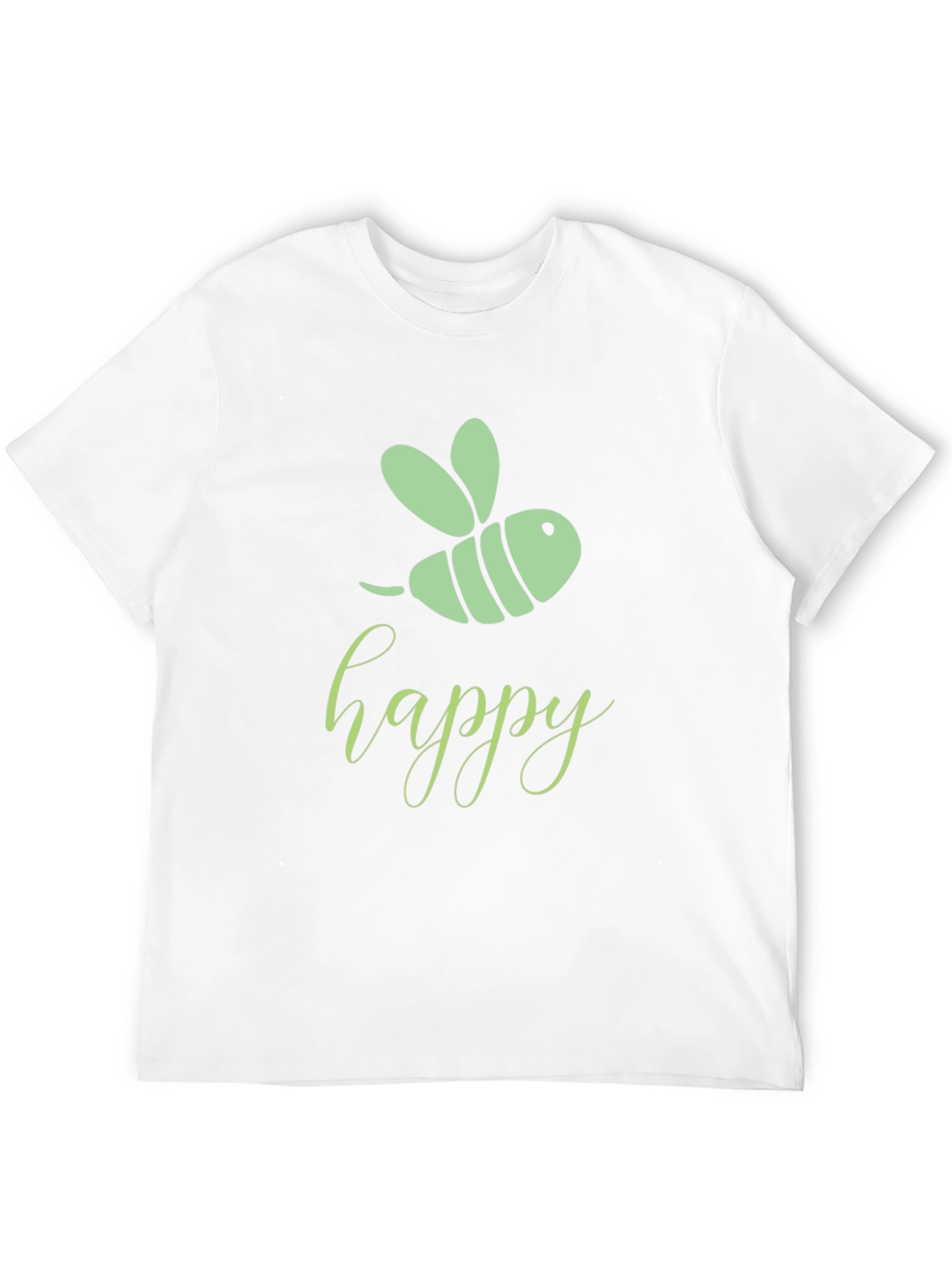 Happy Bee Graphic Tee - Black Cotton T-Shirt