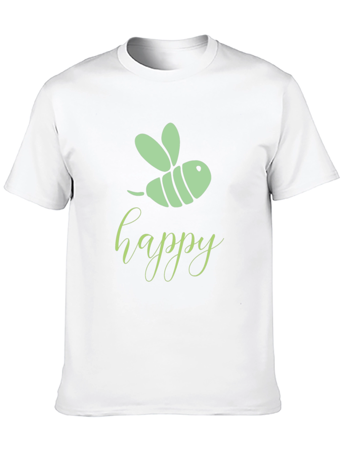 Happy Bee Graphic Tee - Black Cotton T-Shirt