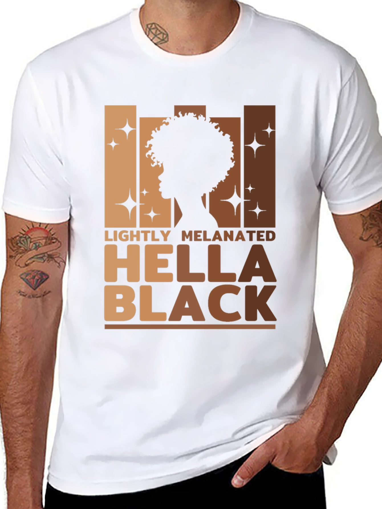 Lightly Melanated Hella Black Graphic Tee
