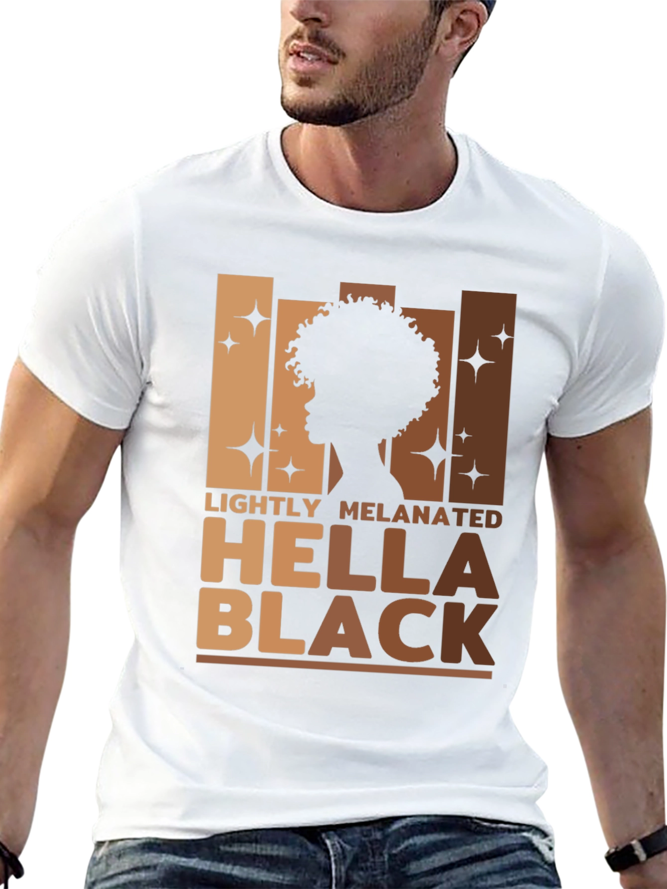 Lightly Melanated Hella Black Graphic Tee