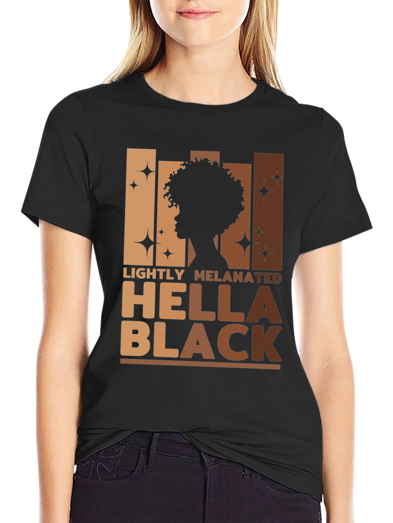 Lightly Melanated Hella Black Graphic Tee