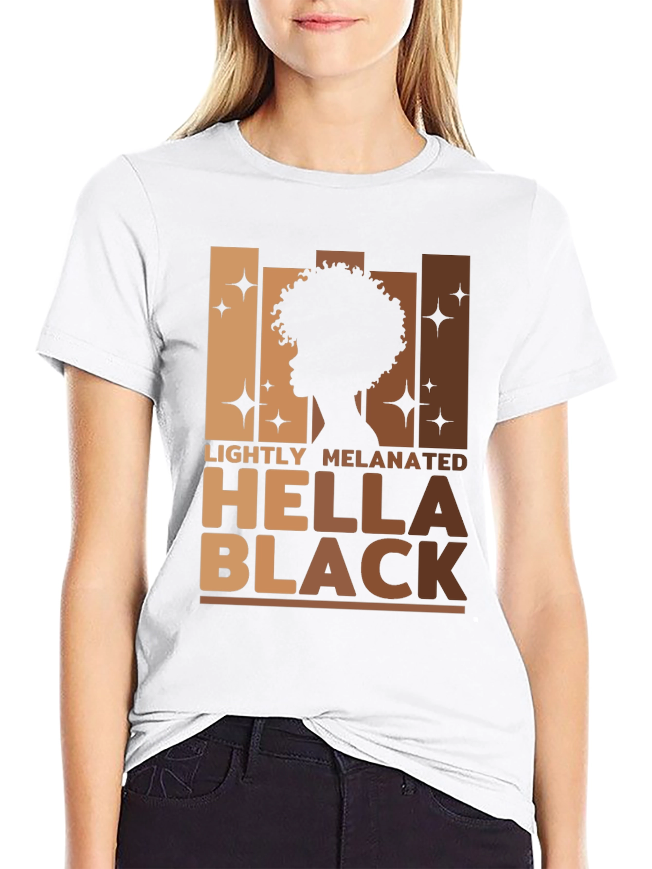 Lightly Melanated Hella Black Graphic Tee