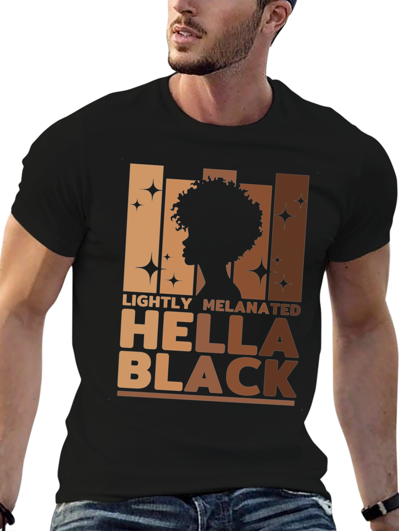 Lightly Melanated Hella Black Graphic Tee