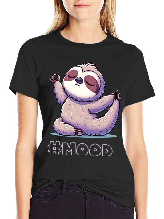 Sloth Mood Yoga Black T-Shirt