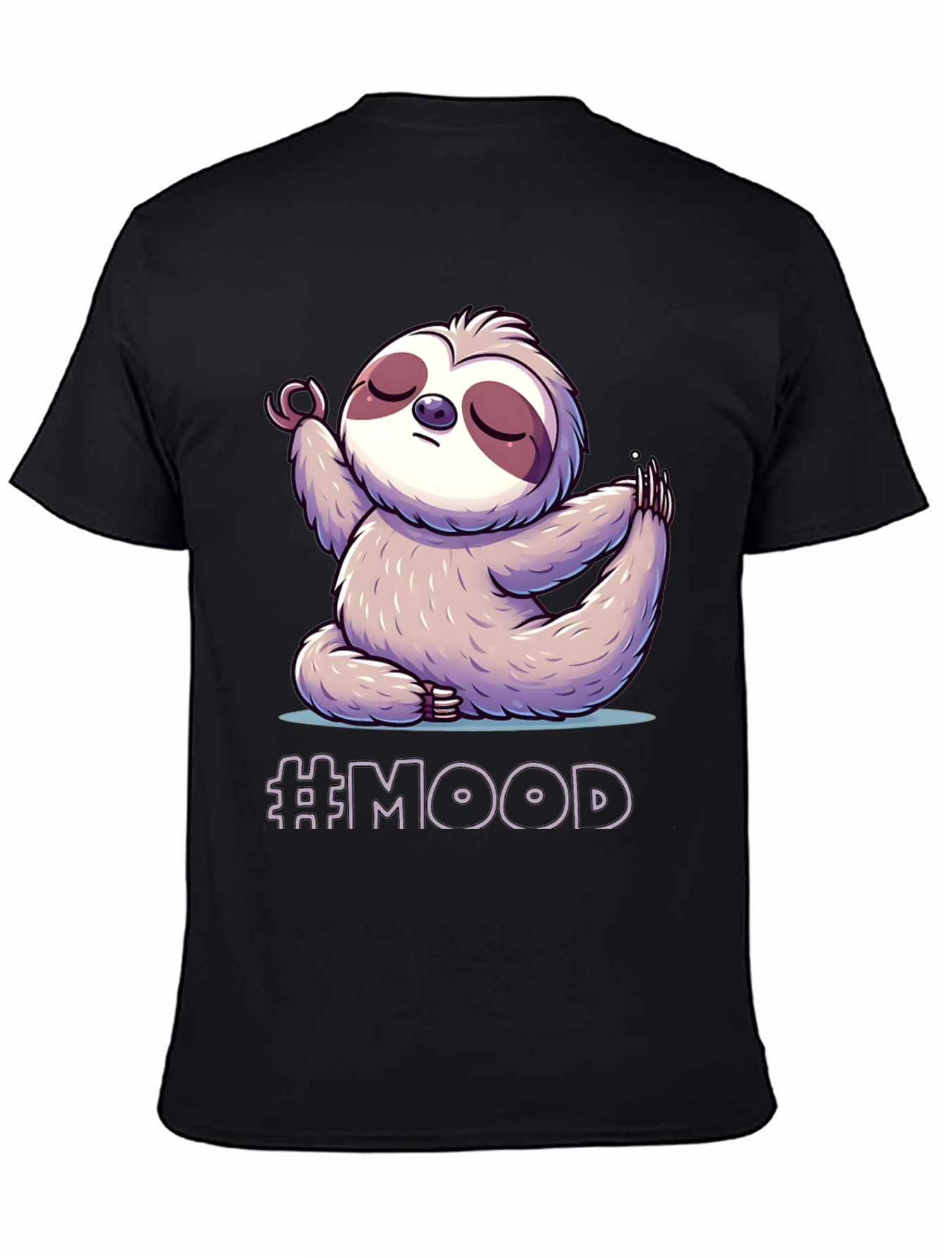 Sloth Mood Yoga Black T-Shirt