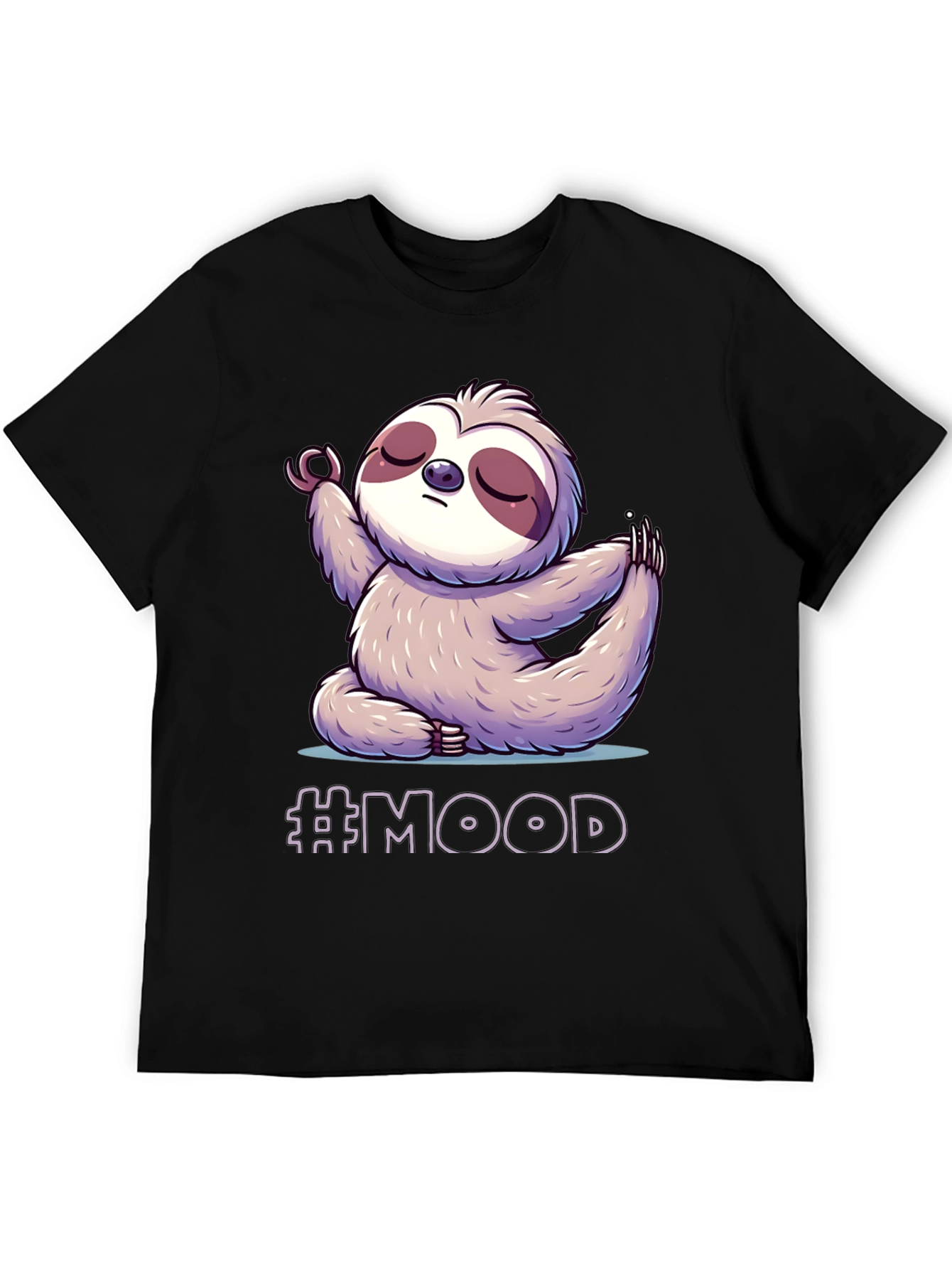 Sloth Mood Yoga Black T-Shirt
