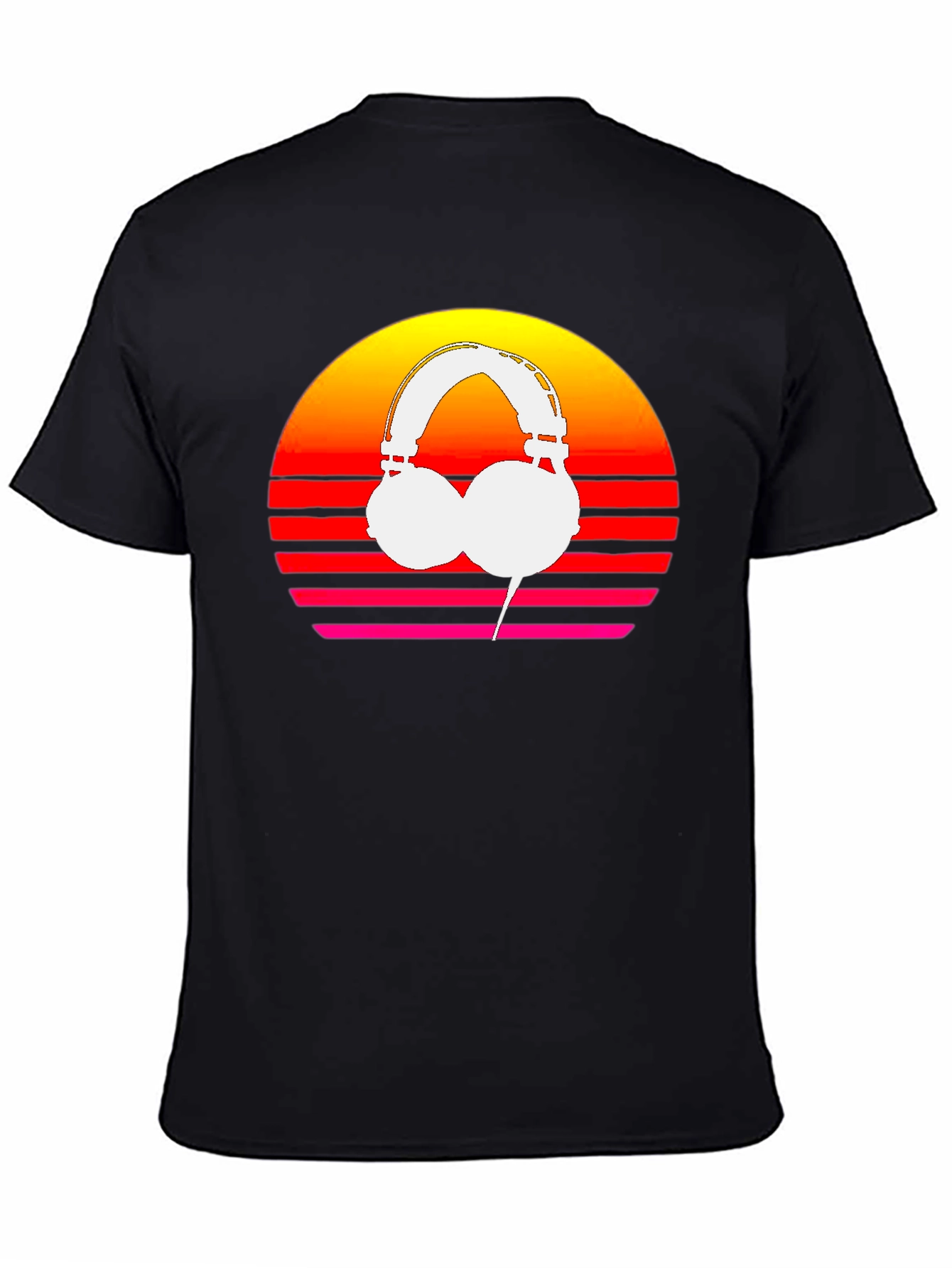 Retro Sunset Headphones Graphic Tee