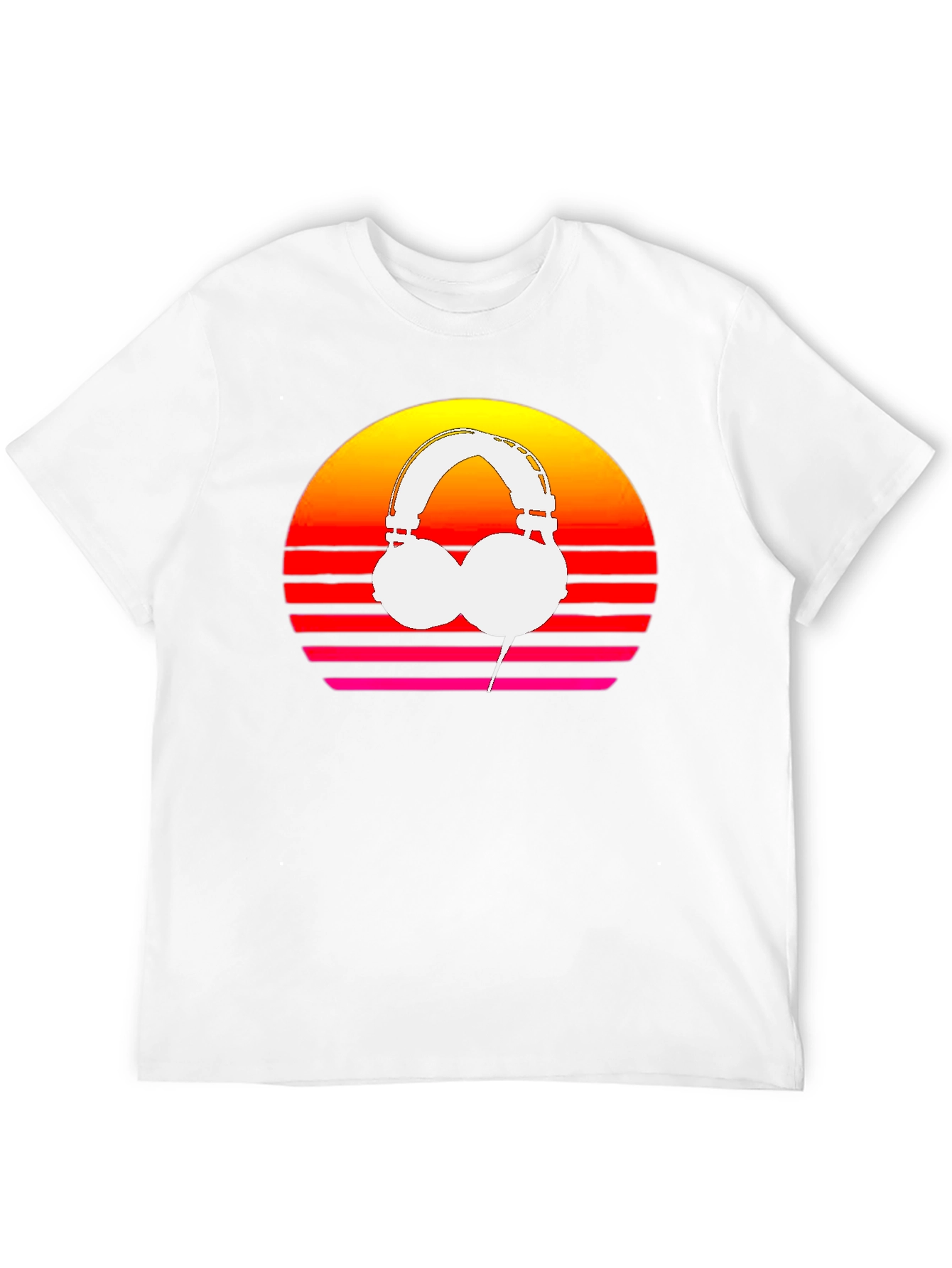 Retro Sunset Headphones Graphic Tee