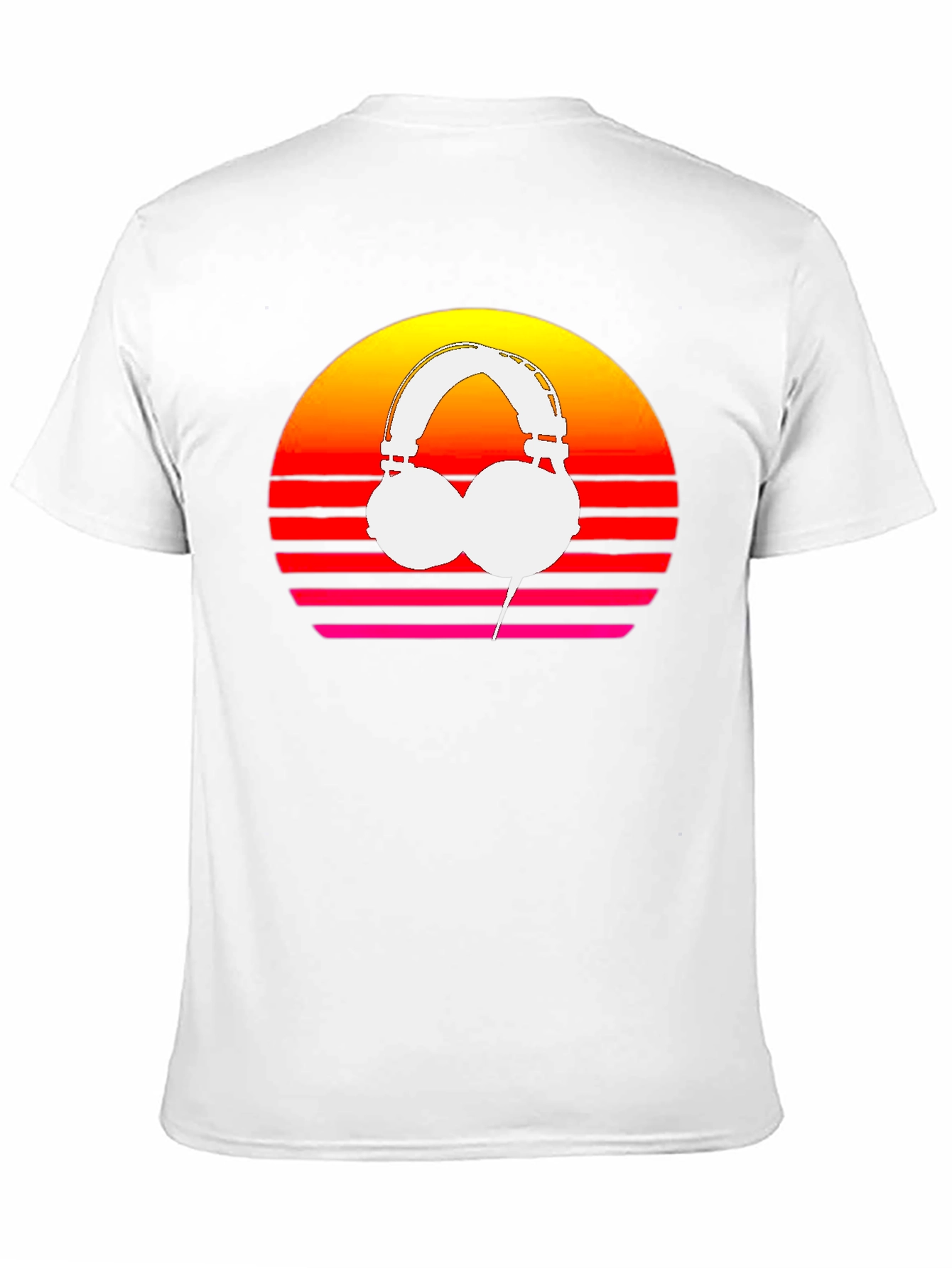 Retro Sunset Headphones Graphic Tee