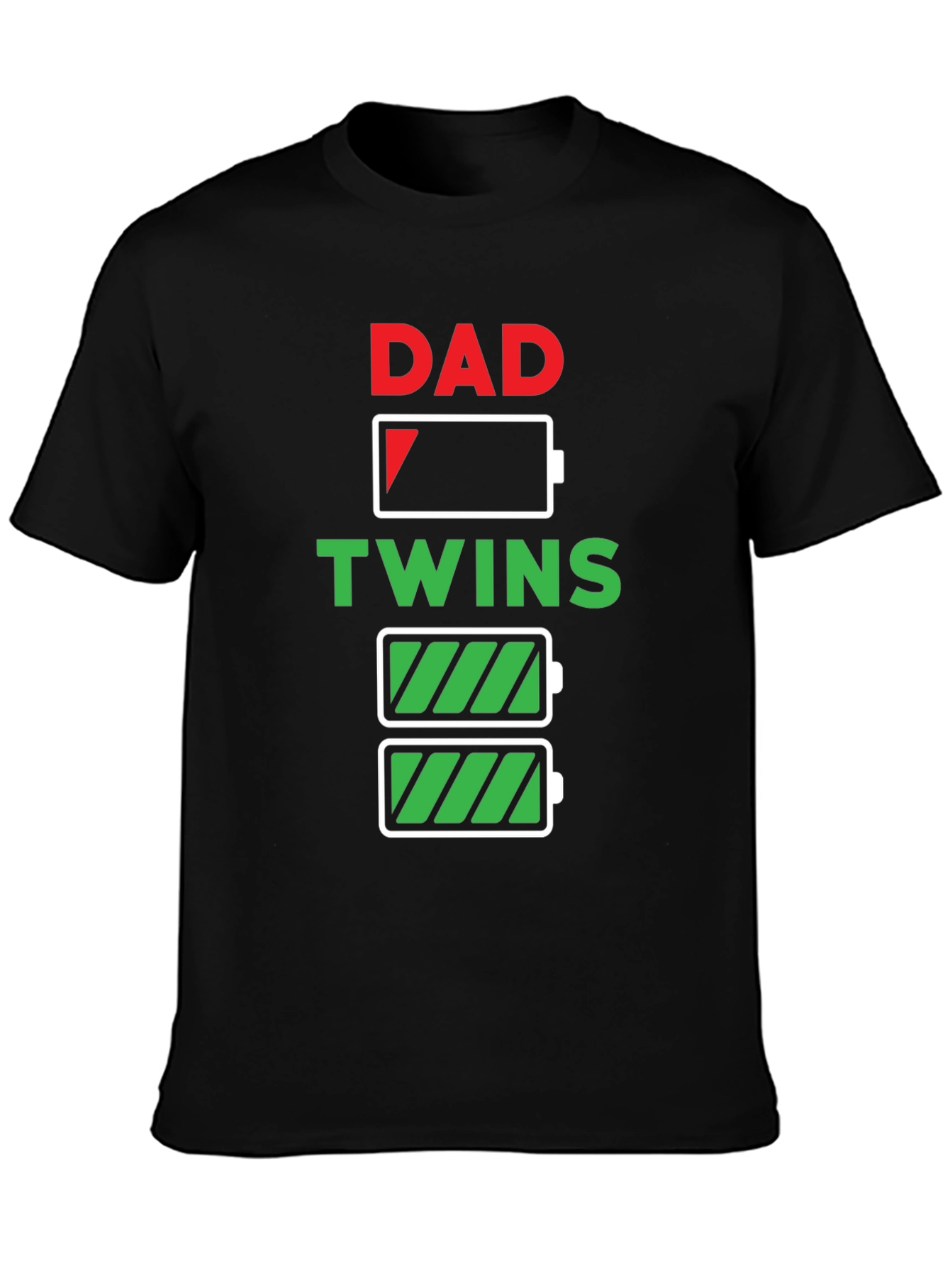 Dad of Twins Low Battery T-Shirt