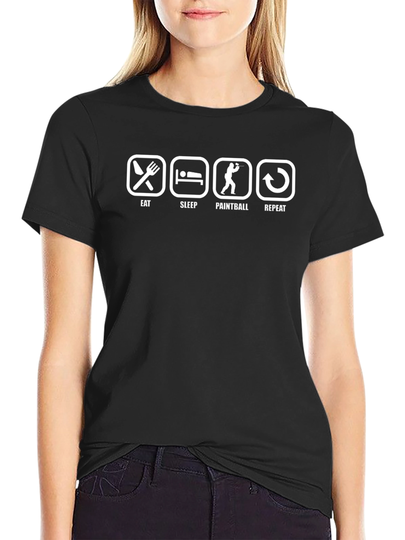Eat Sleep Paintball Repeat T-Shirt - Gamer Funny Tee