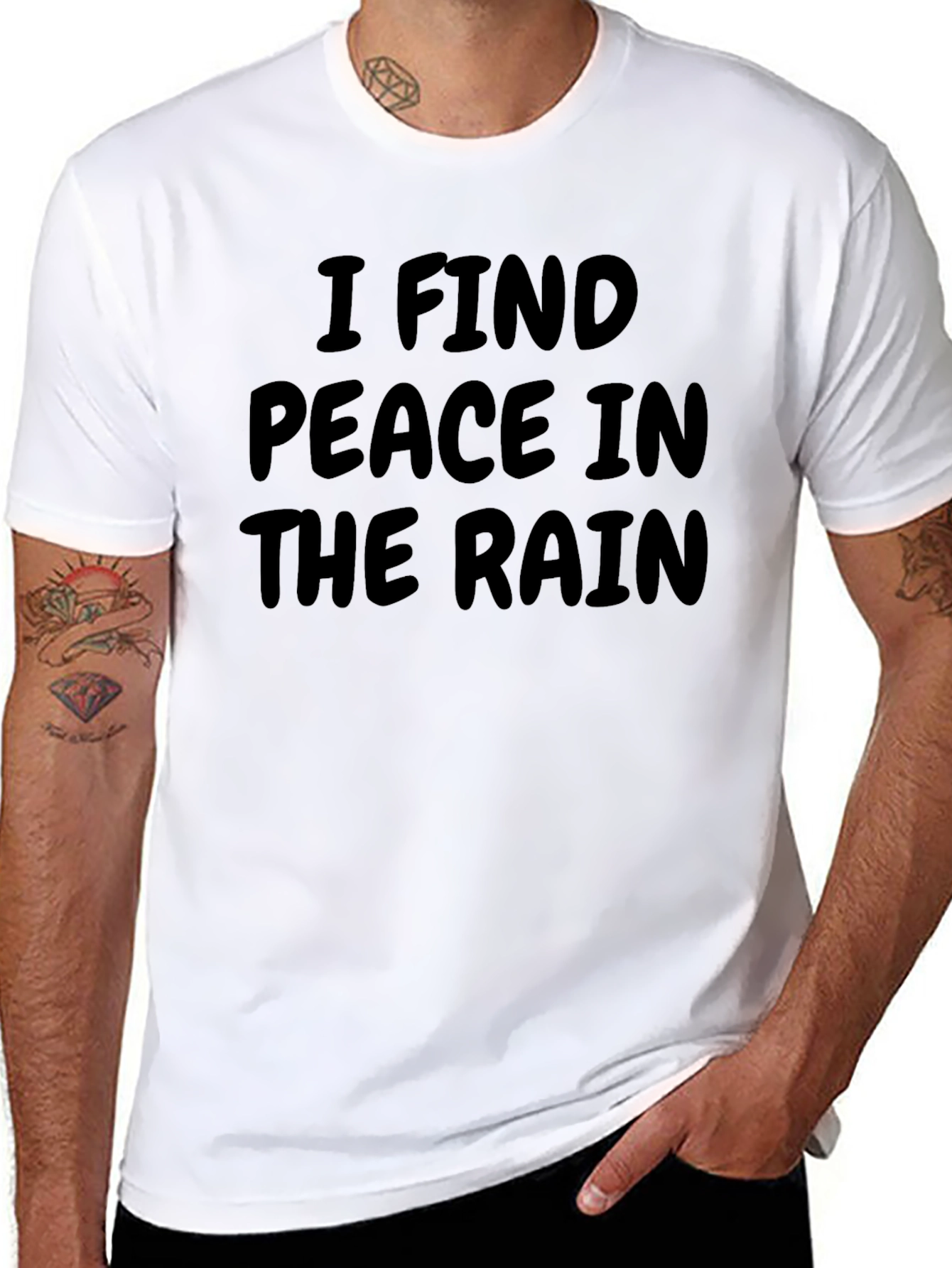 Peace in the Rain Black T-Shirt