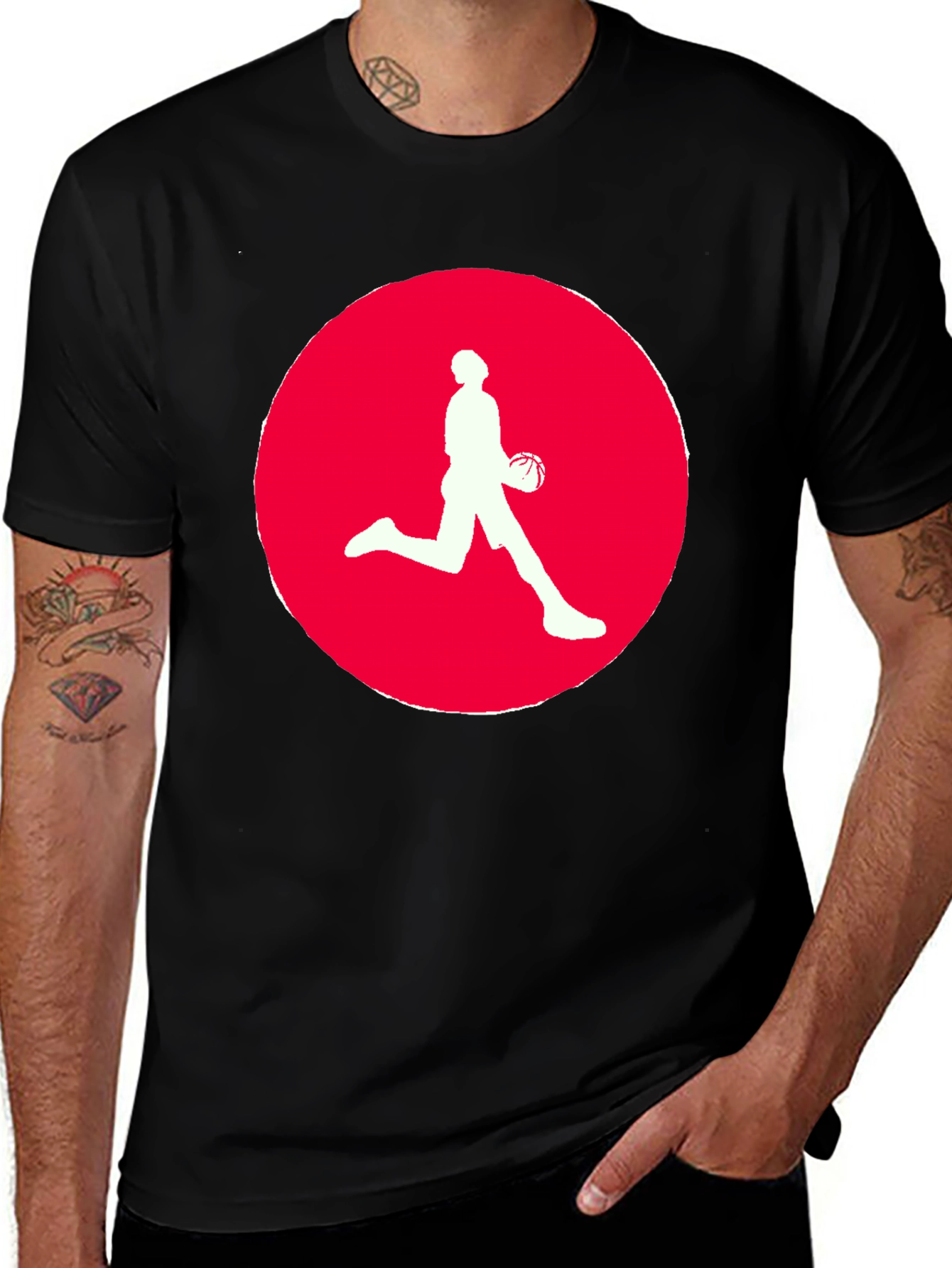Mens Black Basketball Graphic T-Shirt