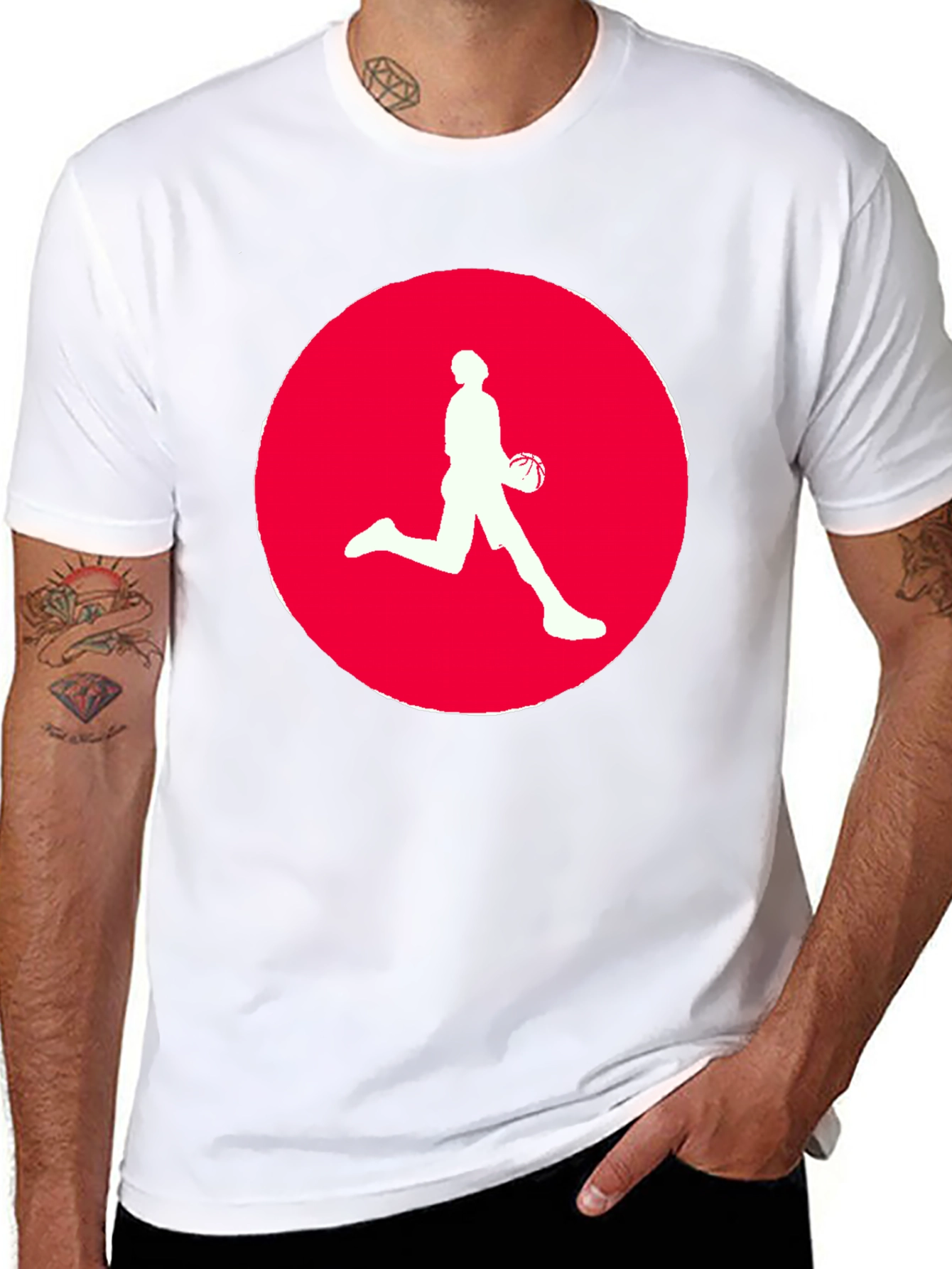 Mens Black Basketball Graphic T-Shirt