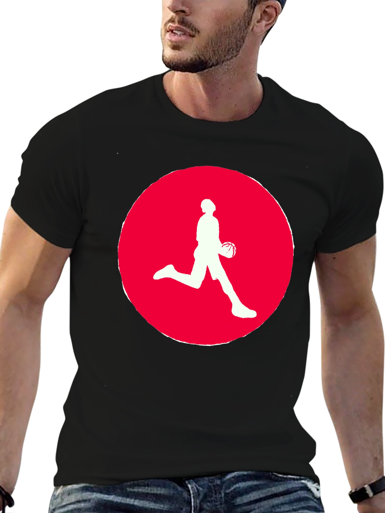 Mens Black Basketball Graphic T-Shirt