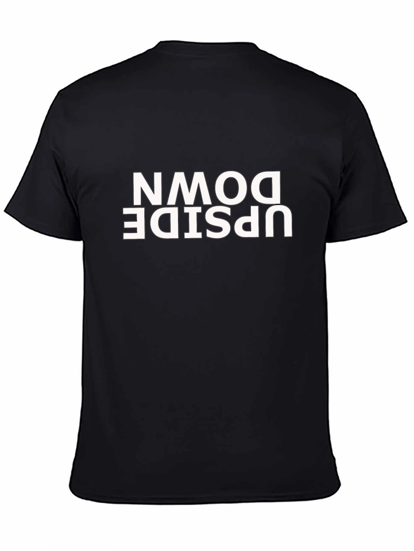 Upside Down Graphic Tee - Black Casual T-Shirt