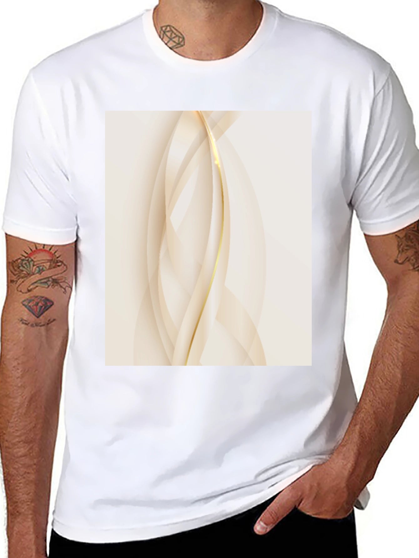 Modern Abstract Graphic Tee - Black