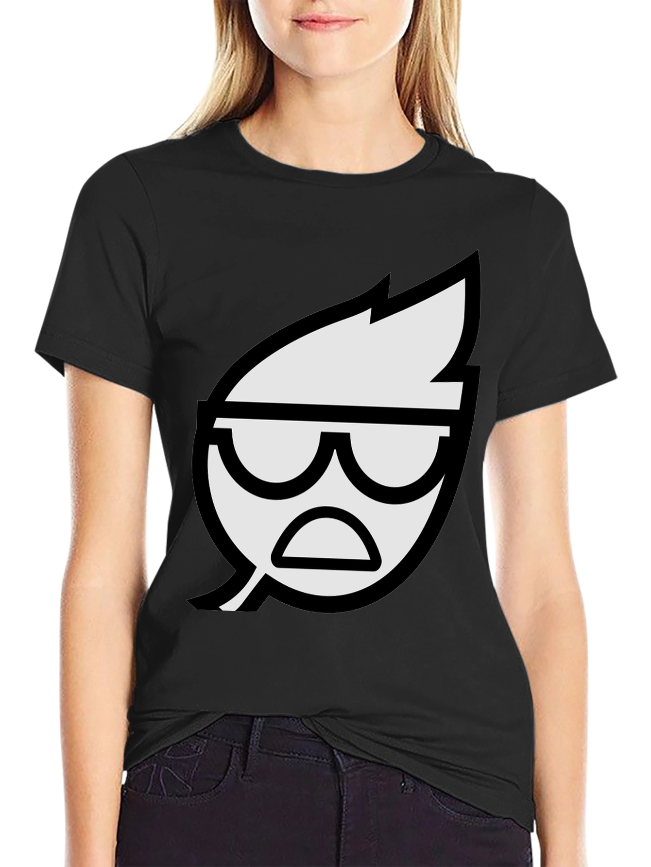 Cool Leaf Graphic Black T-Shirt