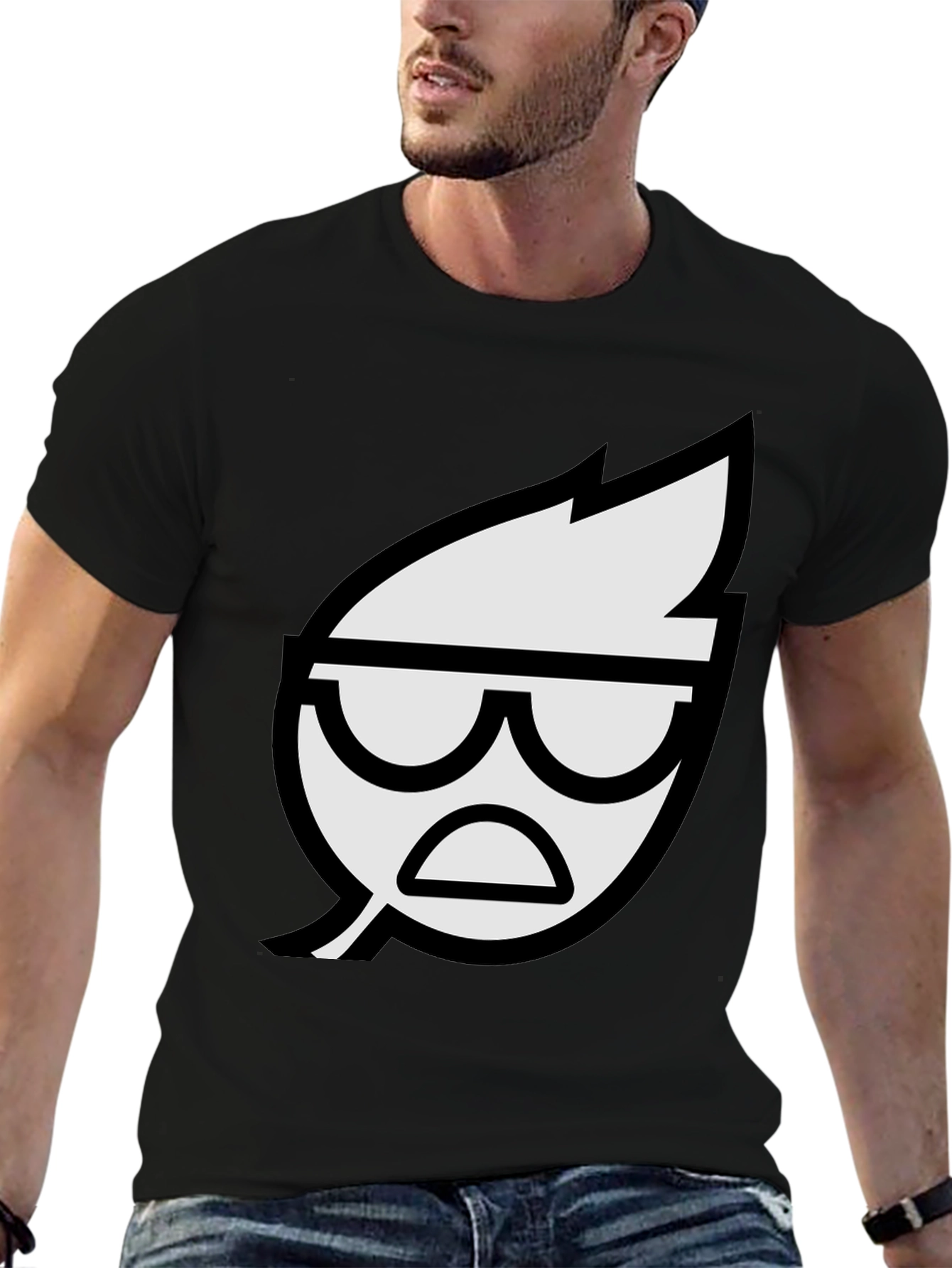 Cool Leaf Graphic Black T-Shirt