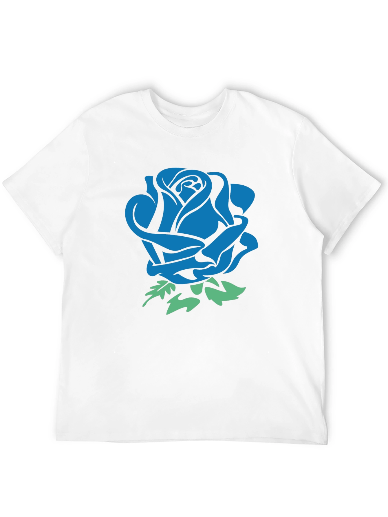Blue Rose Graphic Print T-Shirt