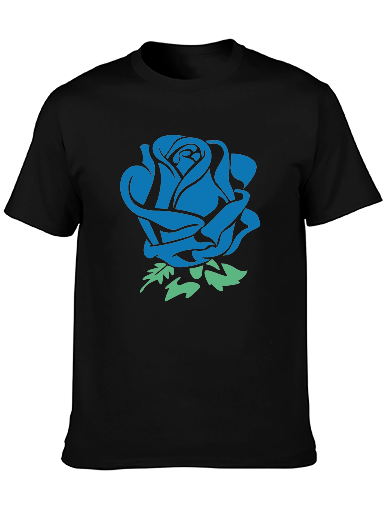 Blue Rose Graphic Print T-Shirt