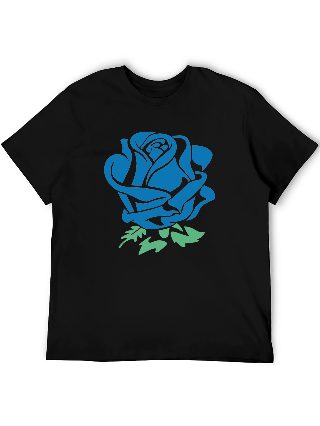 Blue Rose Graphic Print T-Shirt