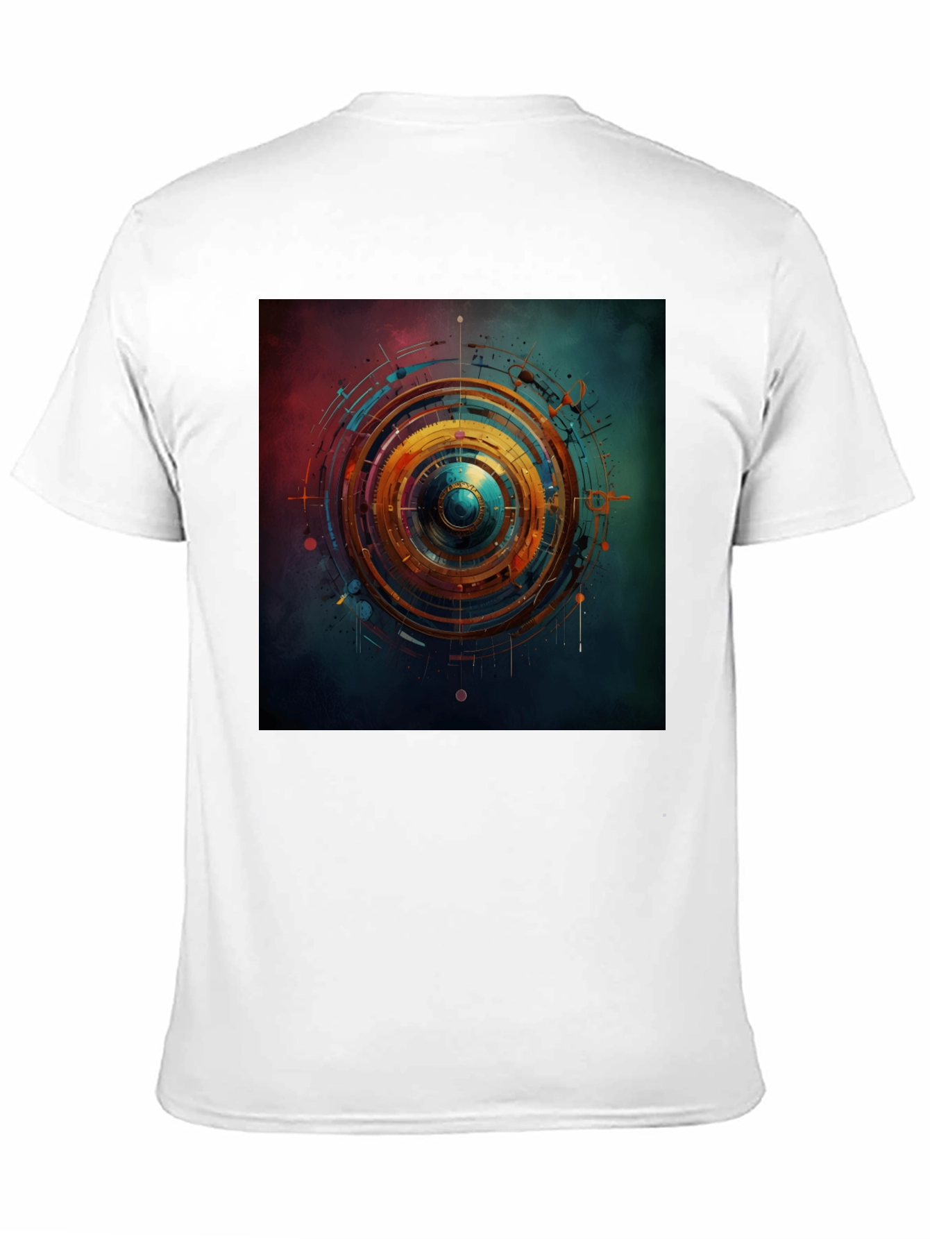 Abstract Geometric Print Black T-Shirt