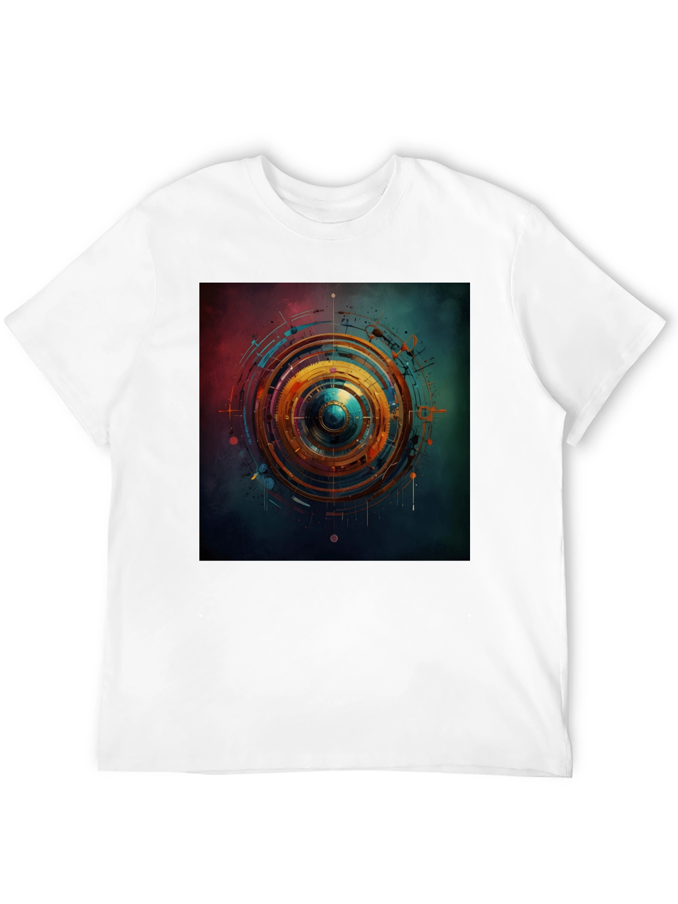 Abstract Geometric Print Black T-Shirt