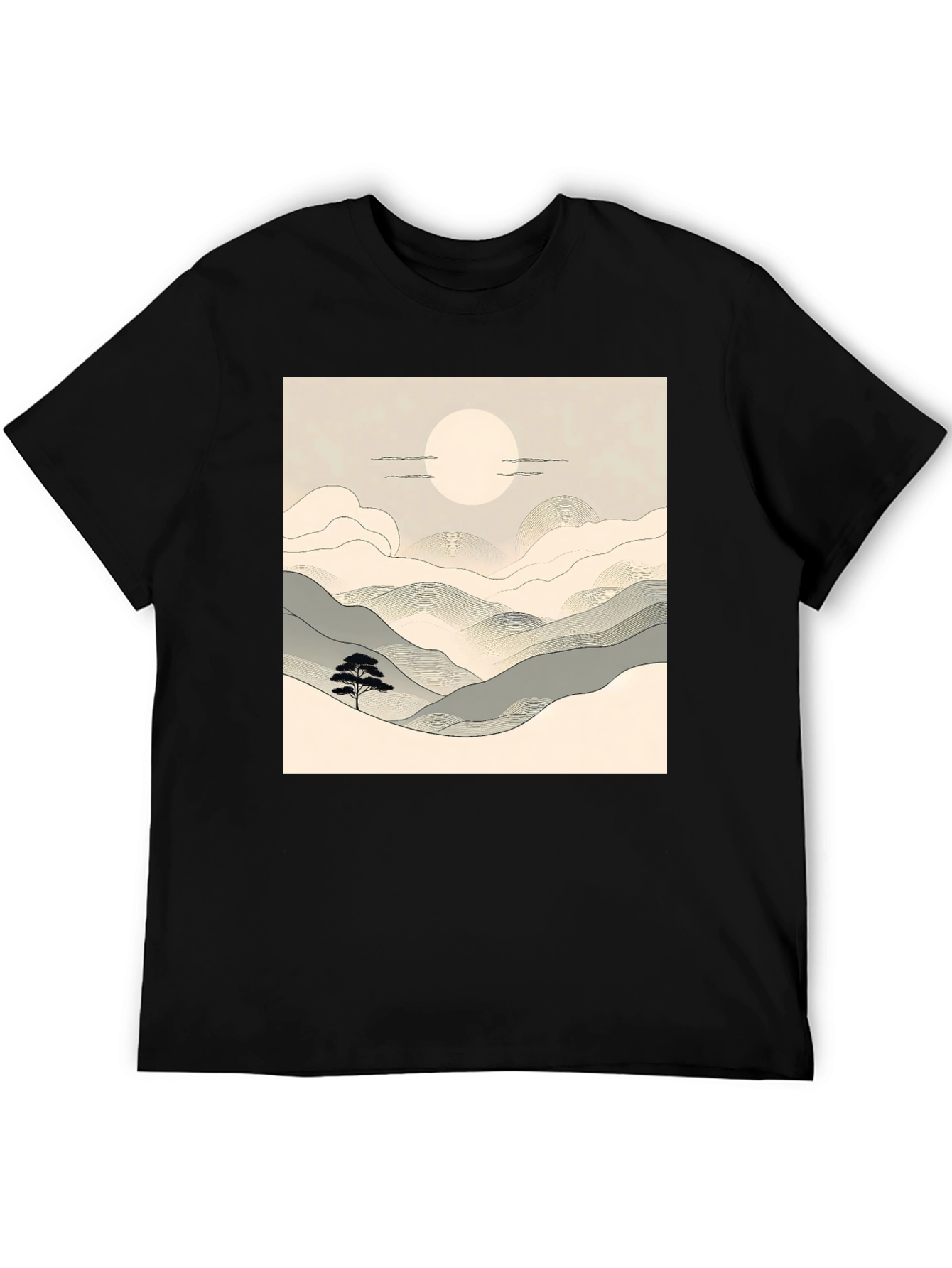 Zen Landscape T-Shirt - Minimalist Design
