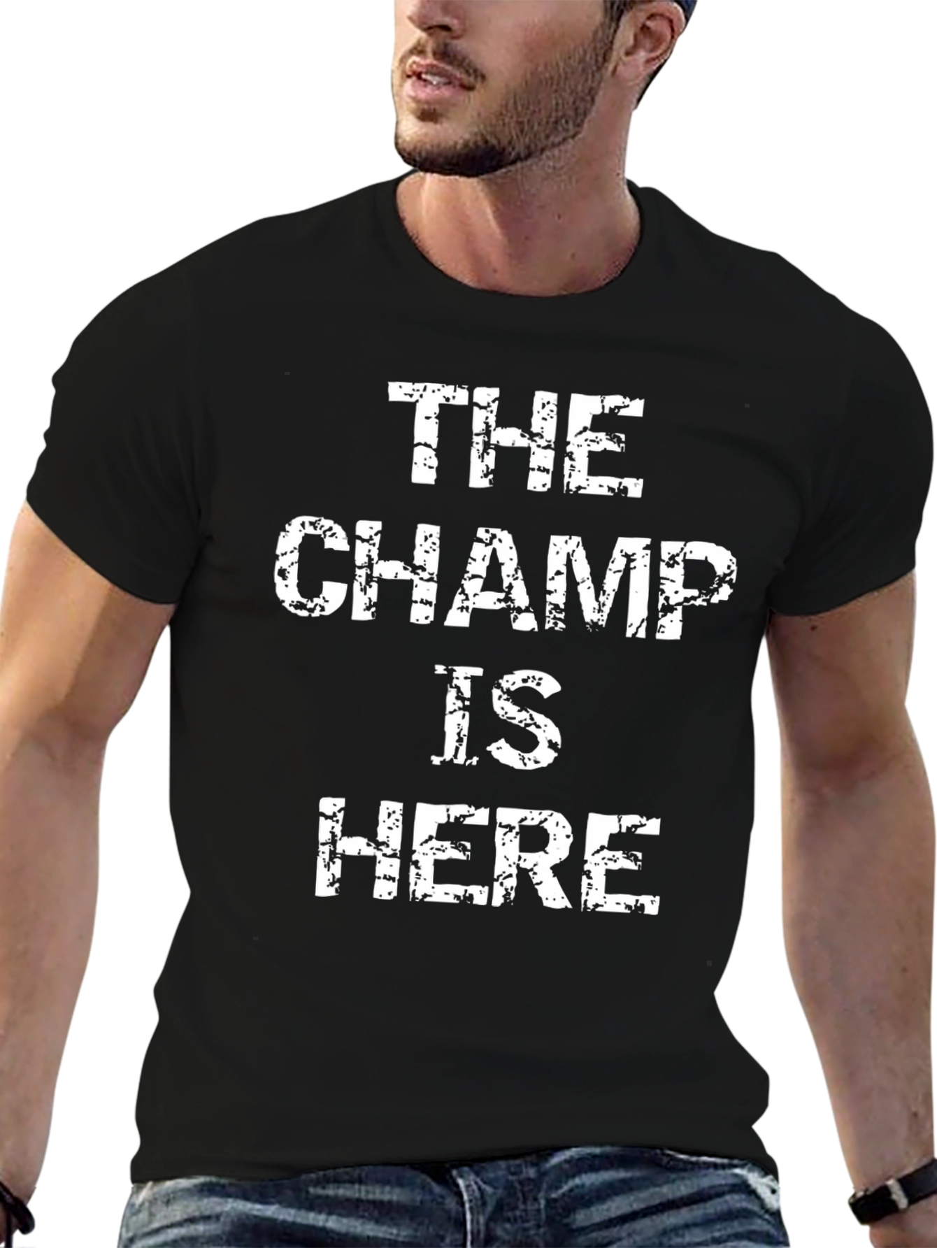 The Champ Is Here Mens Graphic T-Shirt