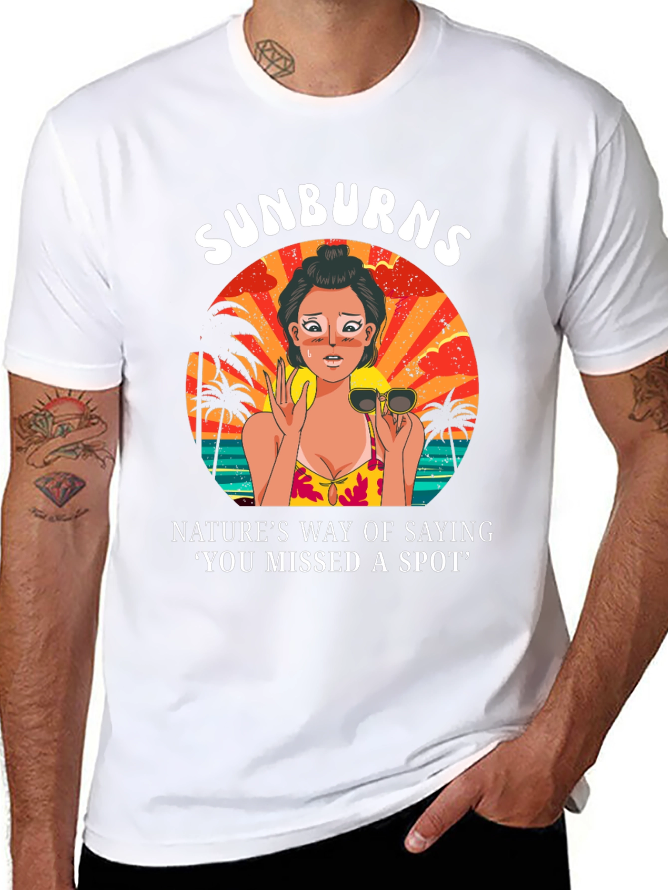 Sunburns Missed Spot Graphic T-Shirt