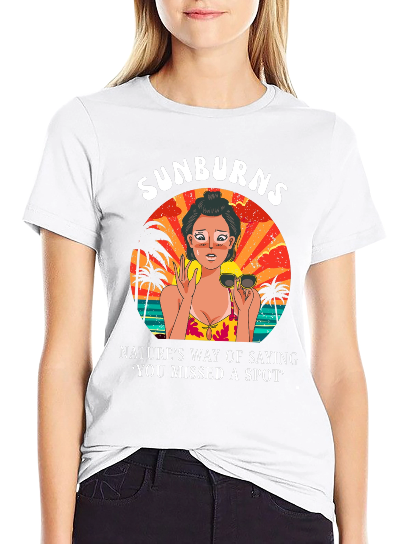 Sunburns Missed Spot Graphic T-Shirt