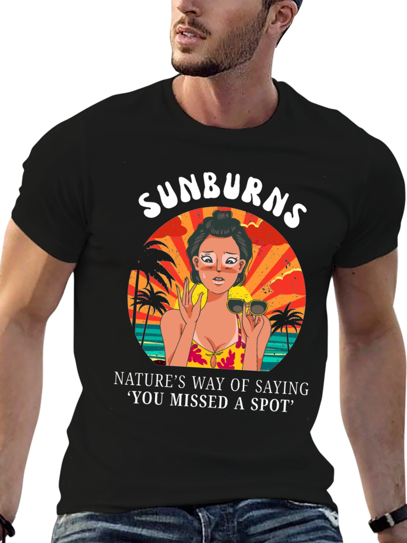 Sunburns Missed Spot Graphic T-Shirt
