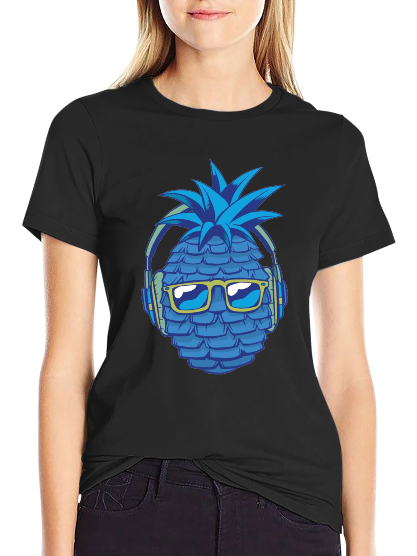 Cool Pineapple Headphones Graphic T-Shirt