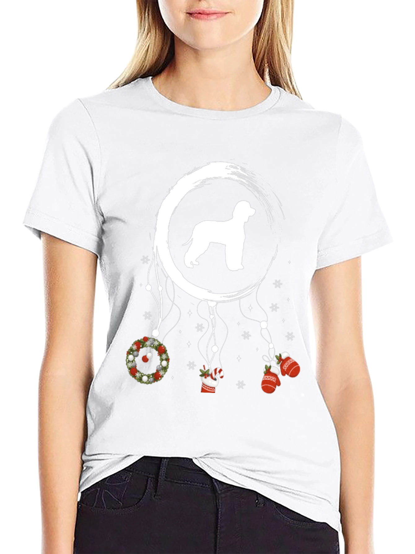 Holiday Dog Silhouette Graphic Tee