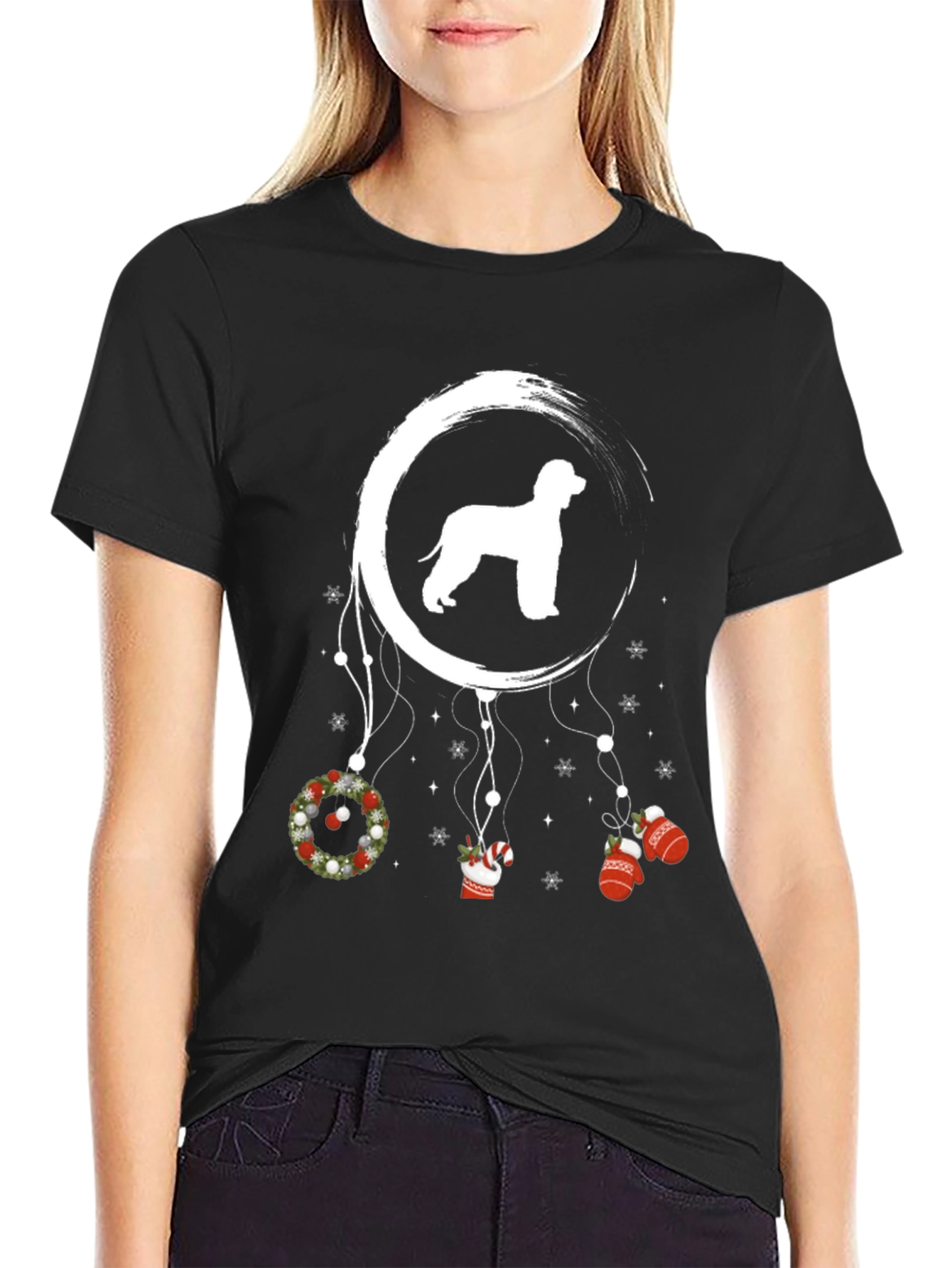 Holiday Dog Silhouette Graphic Tee