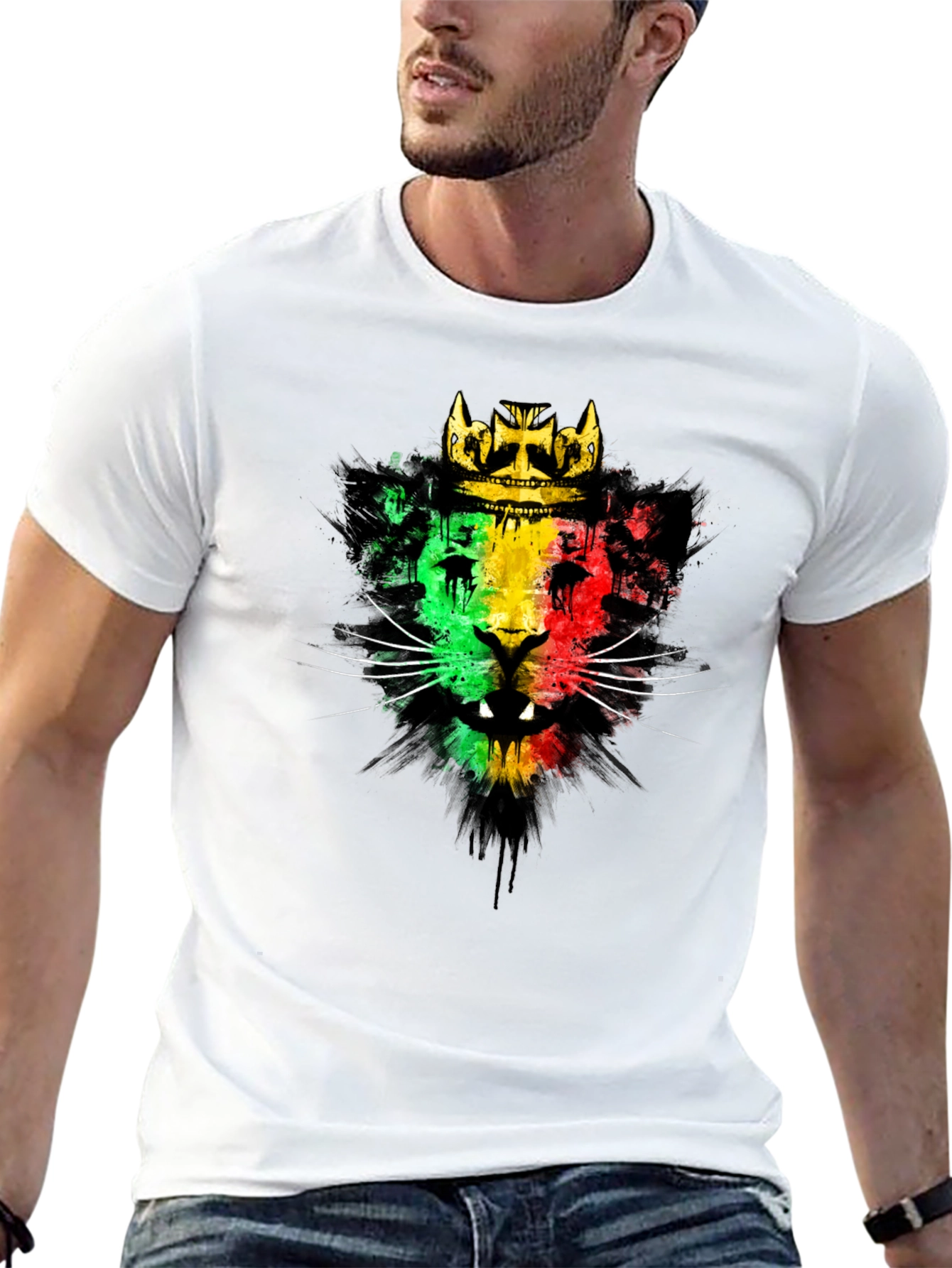 Rasta Lion Crown Graphic T-Shirt