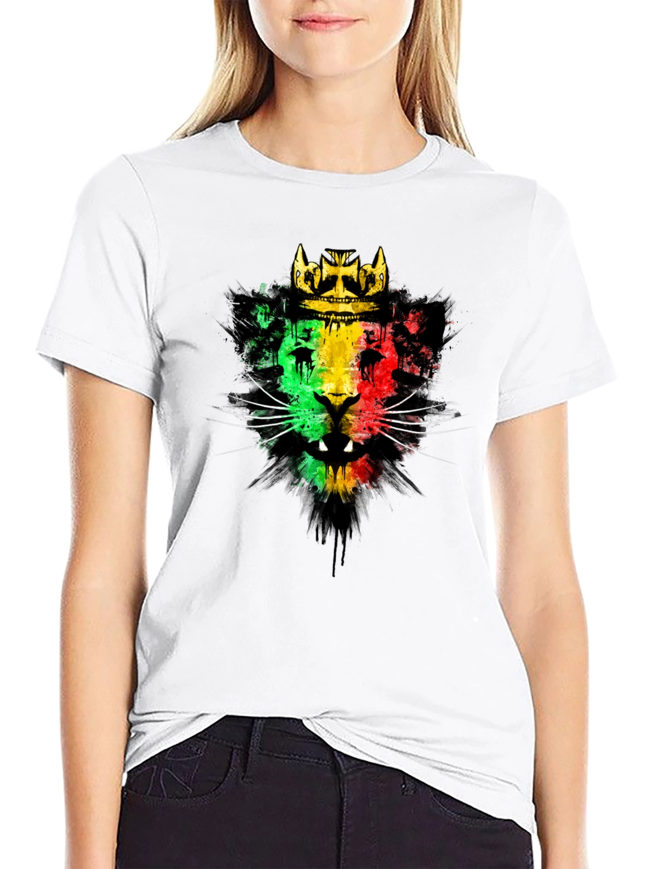 Rasta Lion Crown Graphic T-Shirt