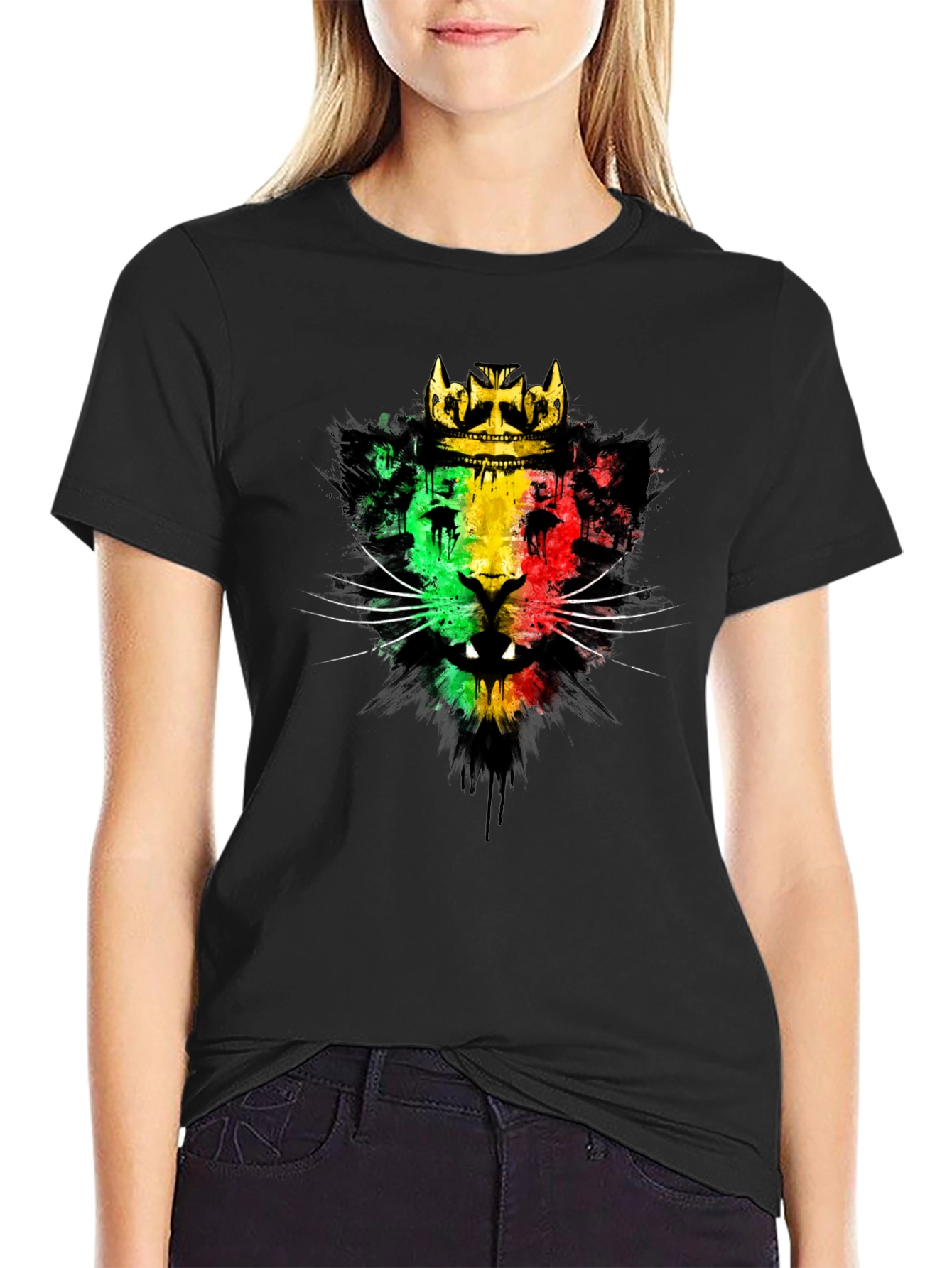 Rasta Lion Crown Graphic T-Shirt